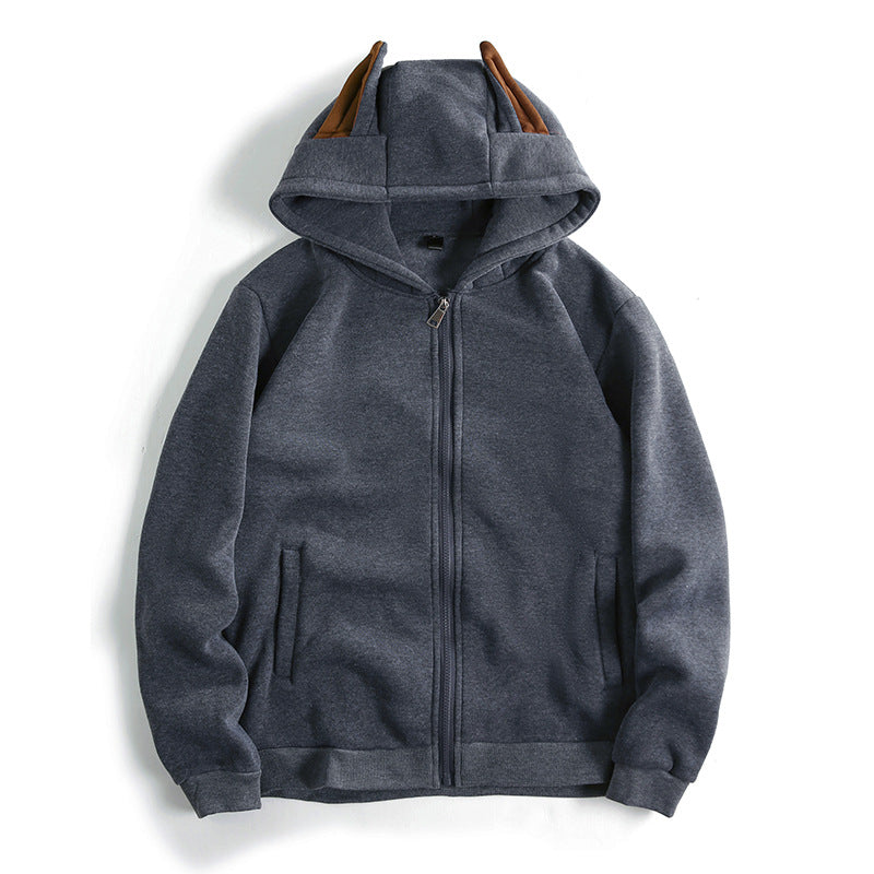 Hooded jacket for women with creative ear details and a practical zipper Lune London