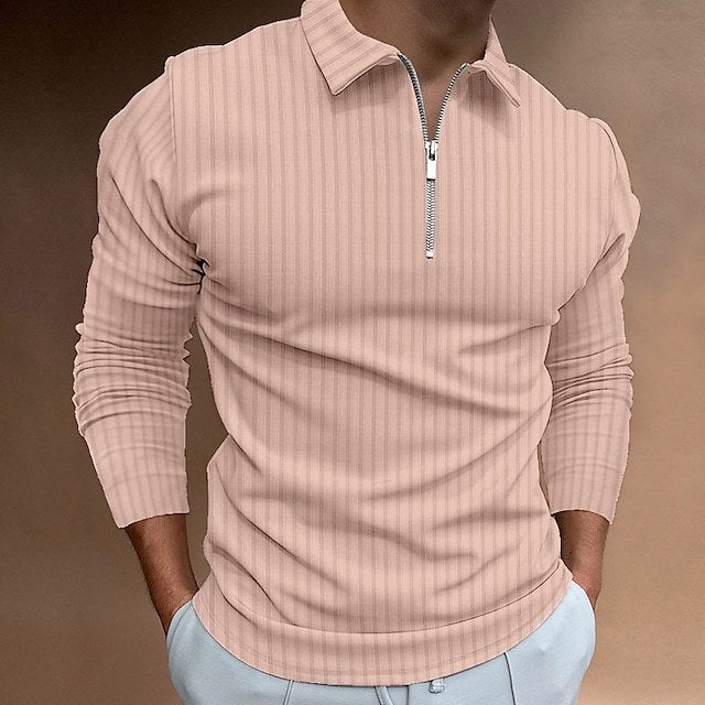 Men's Stylish Polo Shirt with Zipper Lune London