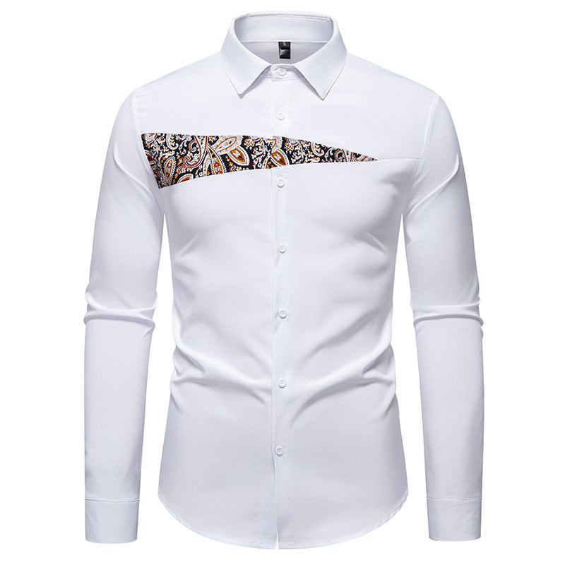 Trendy long sleeve shirt for men with Paisley pattern details Lune London