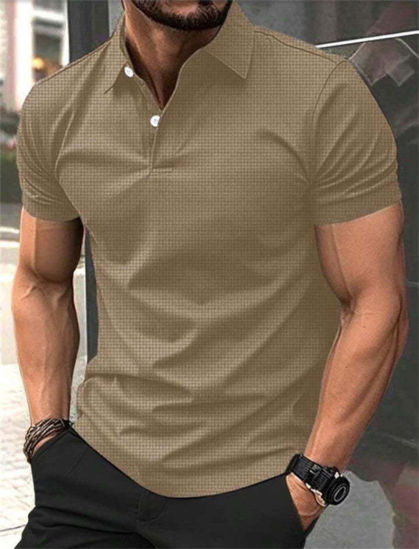 Men's classic short-sleeve polo with textured surface Lune London