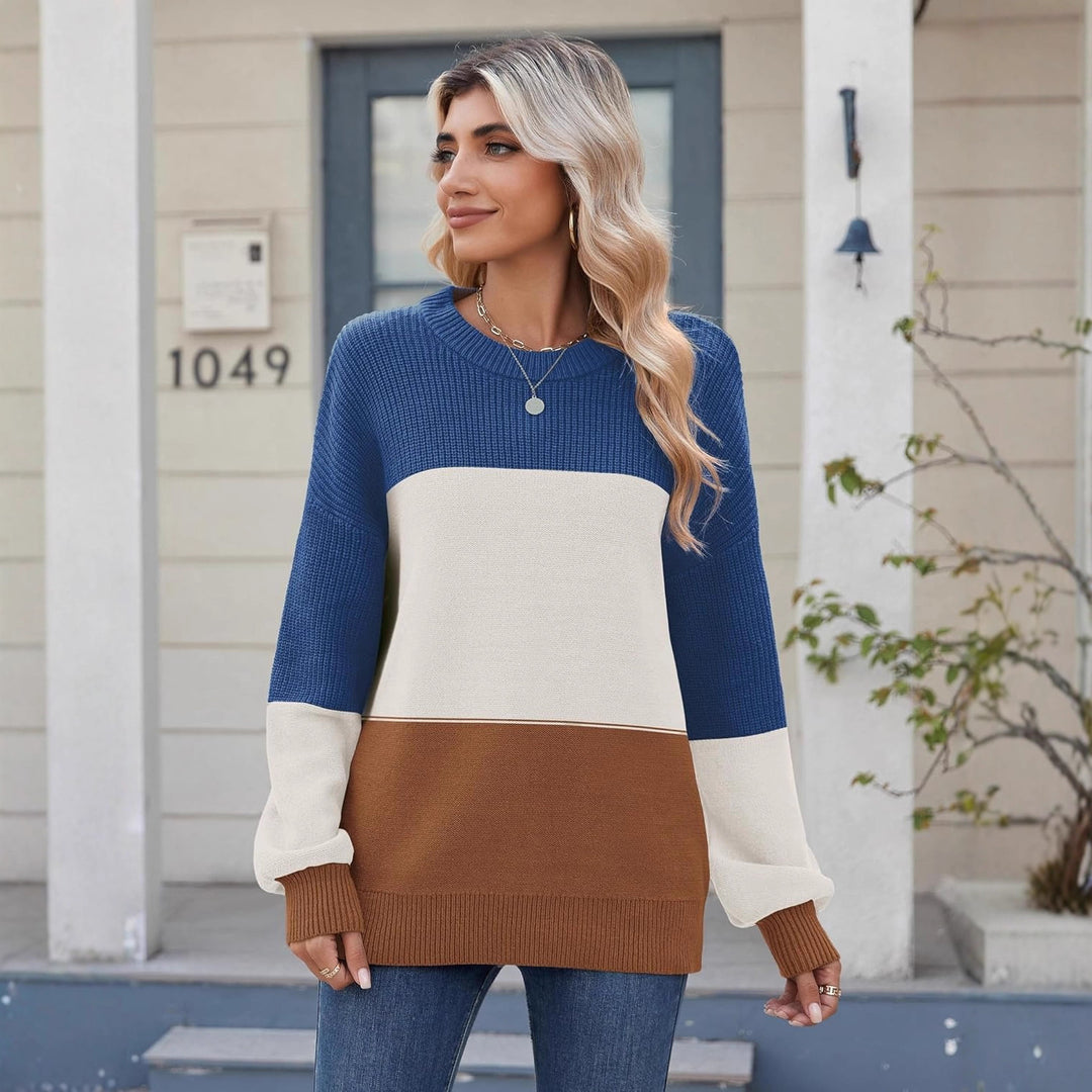 Trendy color block sweater for women Lune London