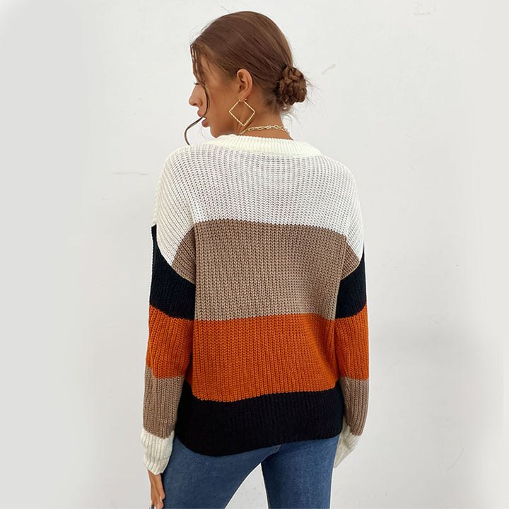Comfortable women's sweater with modern striped pattern Lune London