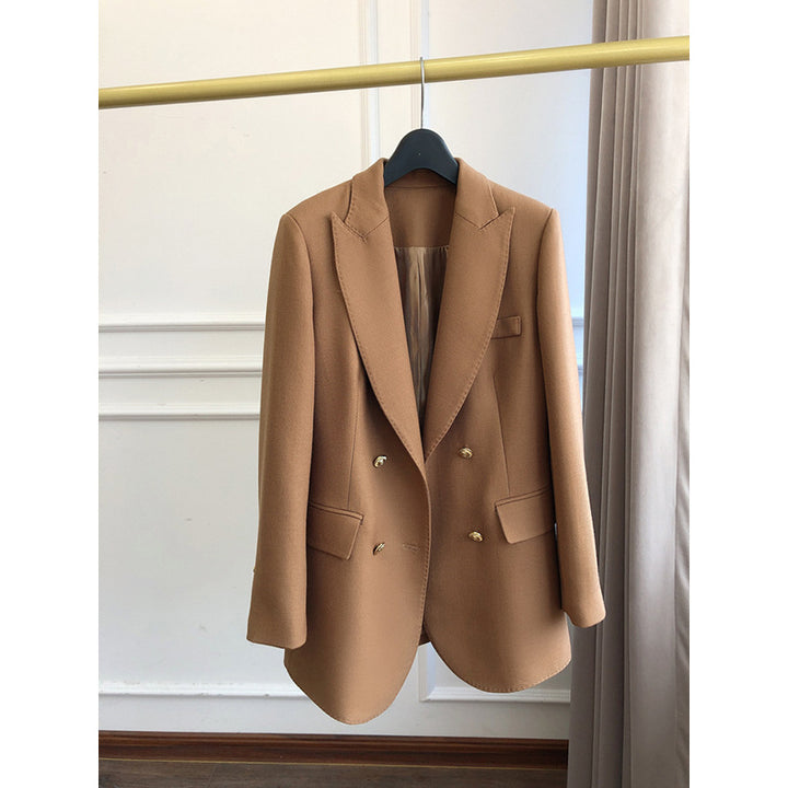 Chic Double-Breasted Elegant Blazer for Women with Metal Buttons and Style