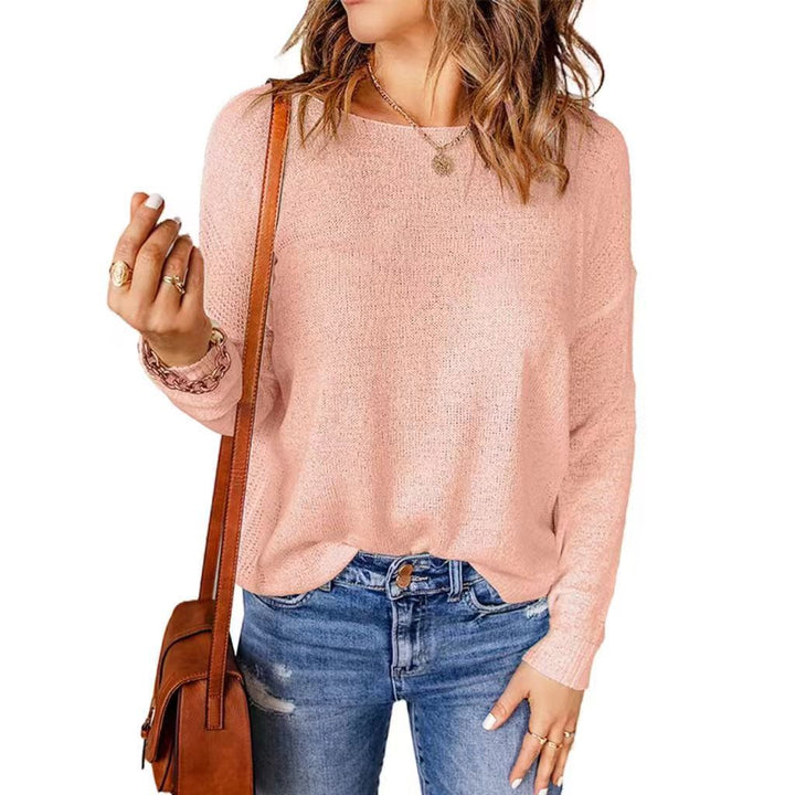 Women’s Chunky Knit Sweater with Loose Fit and Decorative V-Neck Lune London
