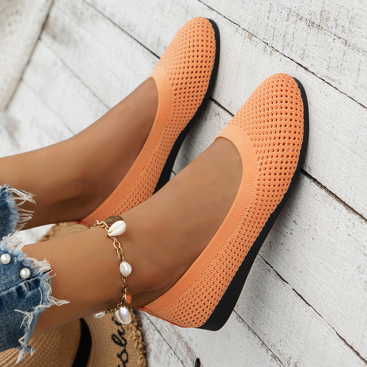 Women Breathable Knit Ballet Shoes Lune London