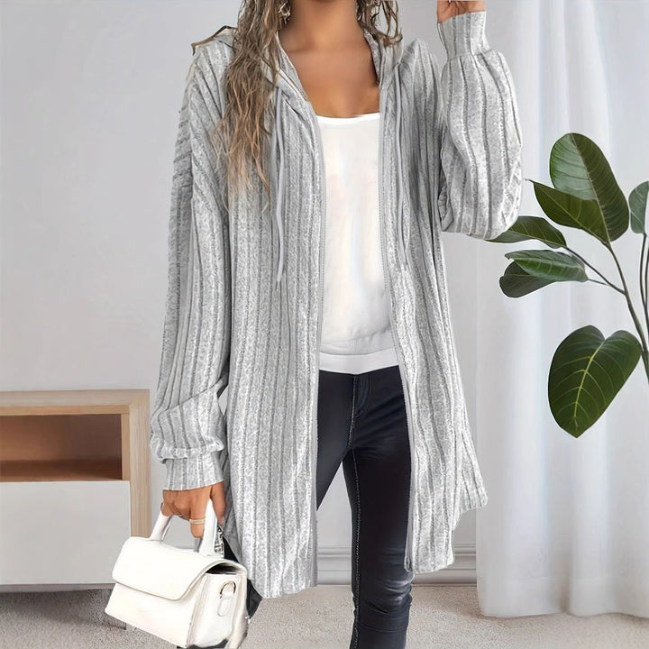 Women's casual long cardigan with textured design Lune London