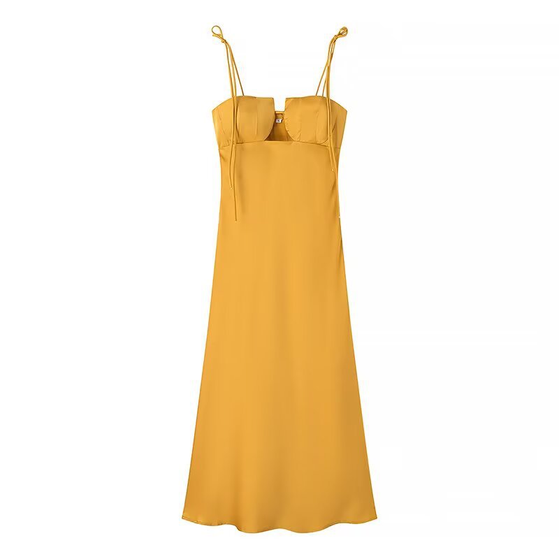 Maxi dress for women with adjustable spaghetti straps and elegant cut Lune London