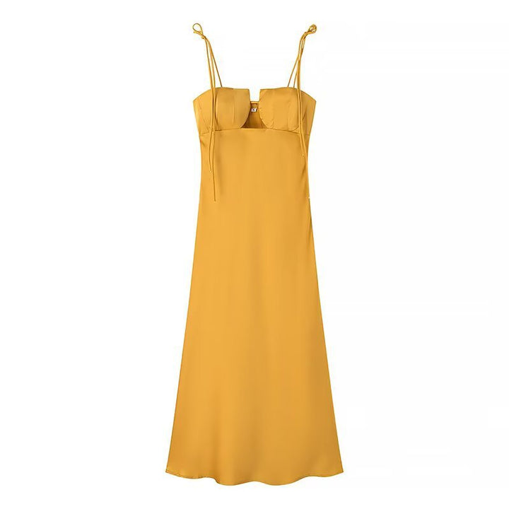 Maxi dress for women with adjustable spaghetti straps and elegant cut Lune London