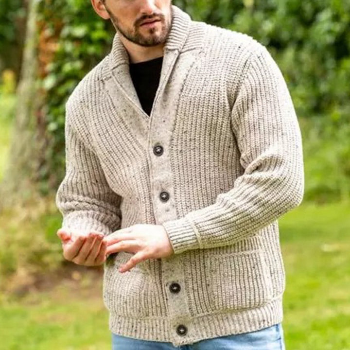 Men's knitted jacket with modern cut and practical pockets Lune London