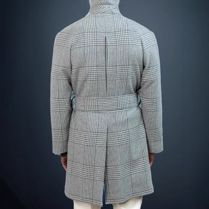 Men's Classic Checked Wool Coat Lune London