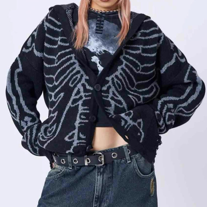 Ladies Large hoodie with striking graphic cape and unconventional cut Lune London