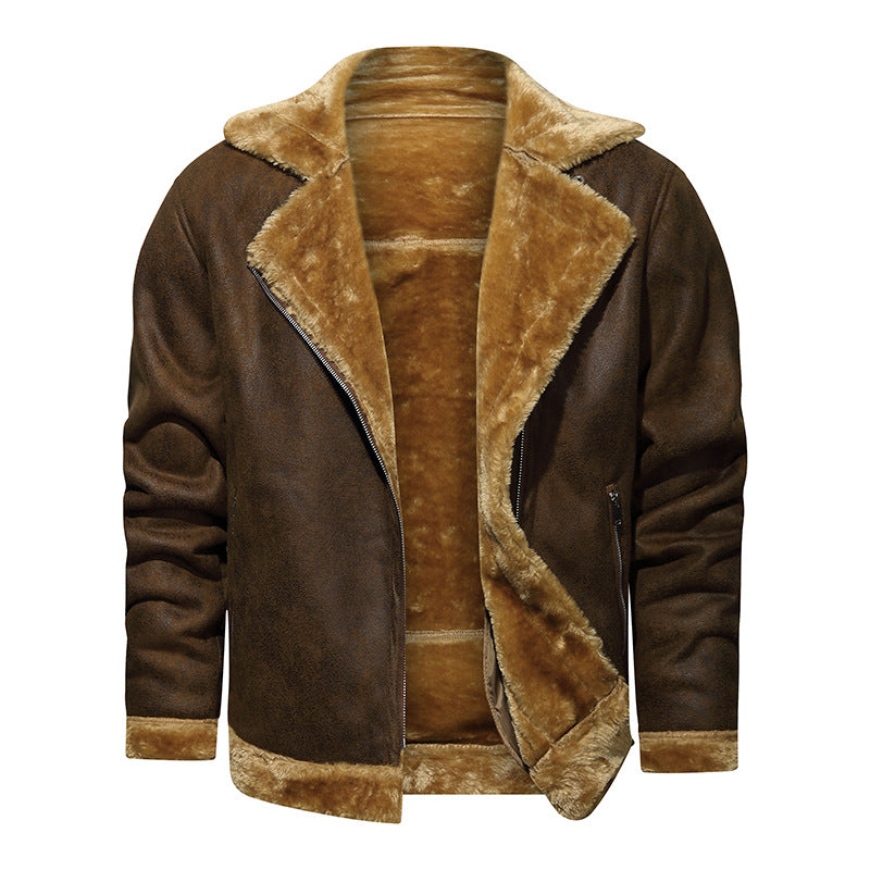 Elegant faux leather jacket for men with luxurious fleece lining Lune London