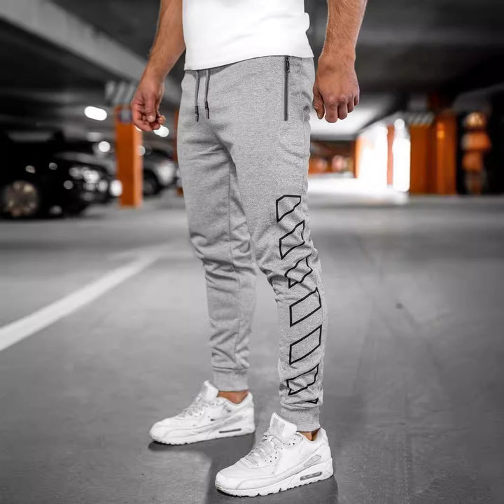 Slim fit sporty jogger pants for men with side zipper Lune London