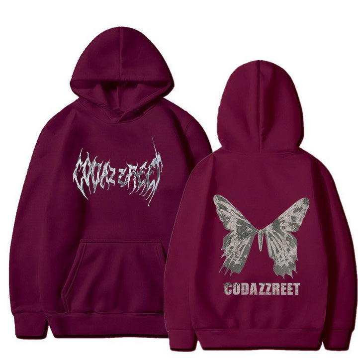 Women's hoodie with eye-catching butterfly design and artistic lettering Chic & Stil