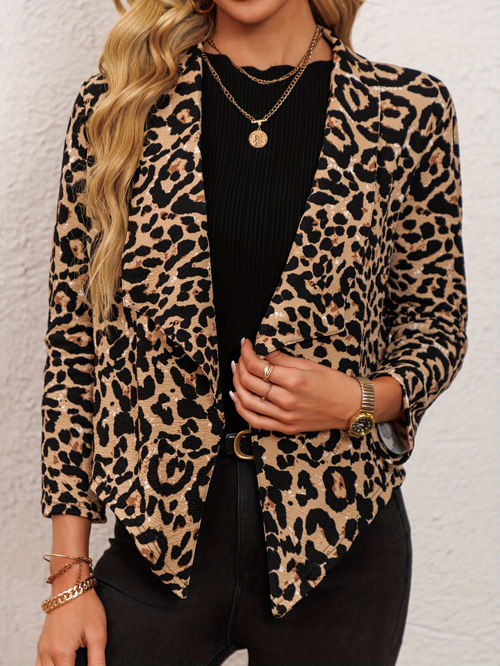 Lune London trendy women's animal print blazer