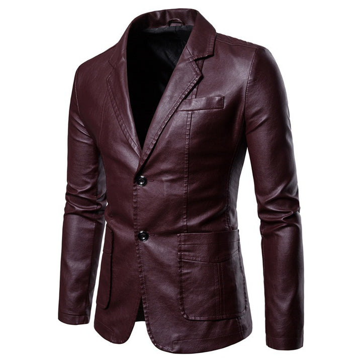 Elegant men's jacket in synthetic leather with modern cut Lune London