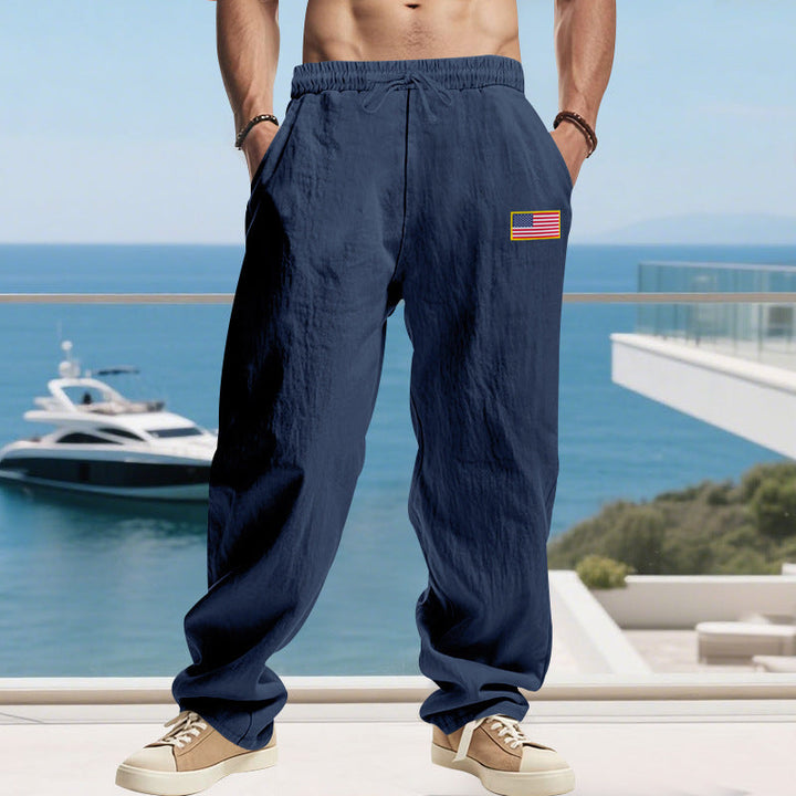 Men's Casual Leisure Pants with Elastic Waistband and Practical Side Pockets Lune London