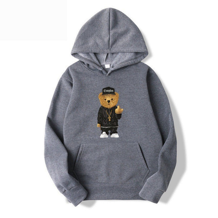 Women’s hoodie with artistic bear design and kangaroo pocket Chic & Stil
