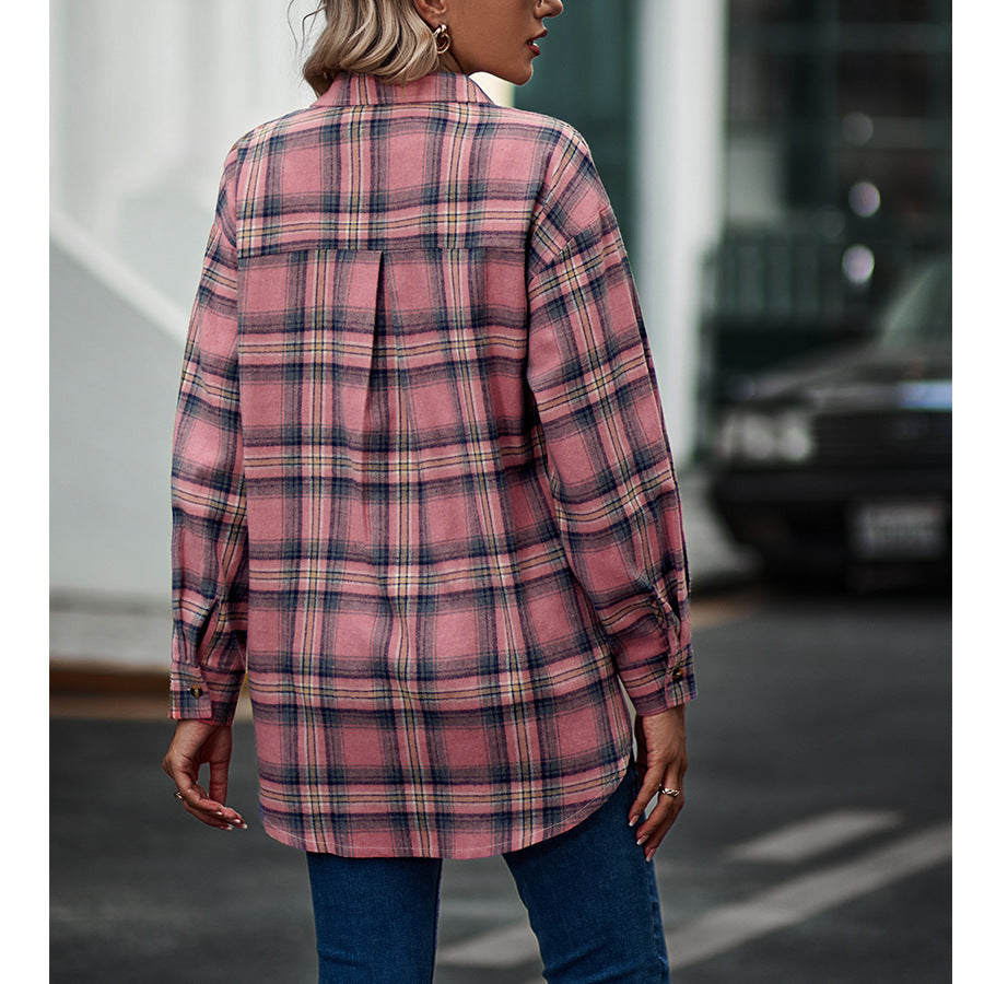 Lune London women's flannel shirt with check pattern