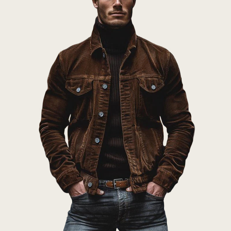 Men's corduroy jacket with a classic fit and practical chest pockets Lune London