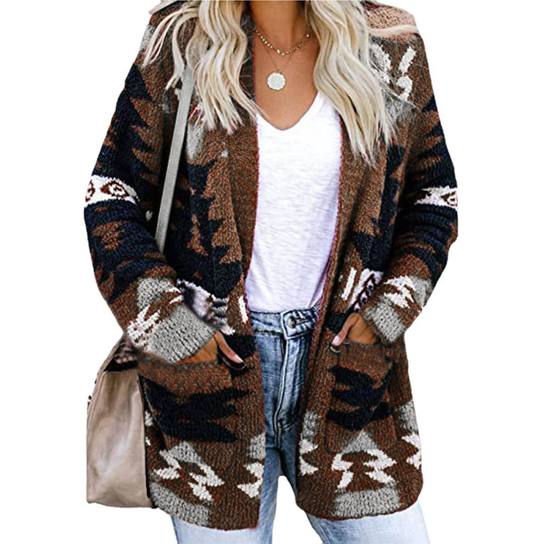 Women's knit jacket with asymmetrical pattern Lune London