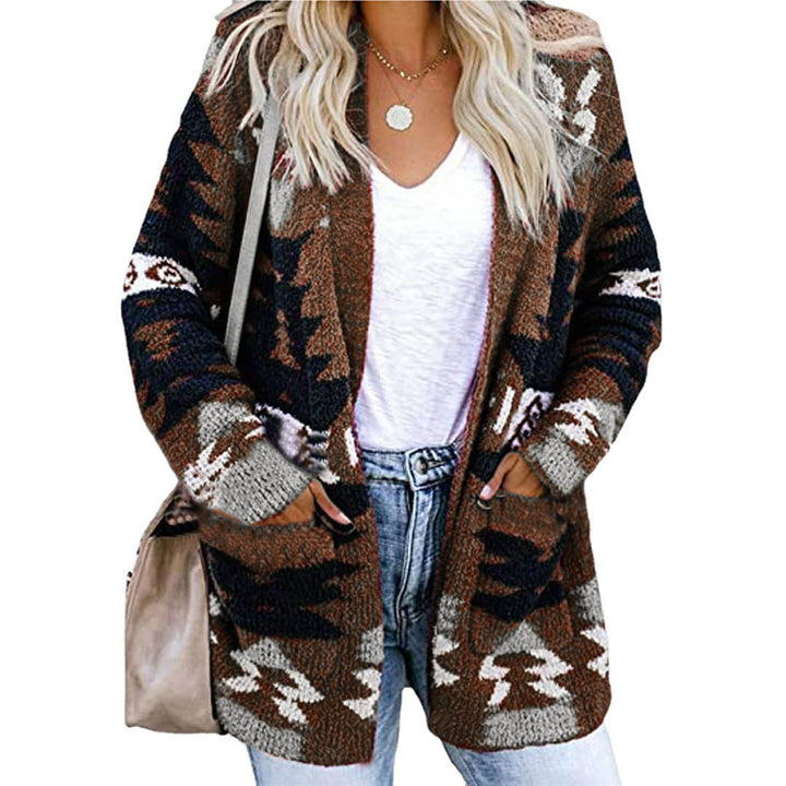 Women's knit jacket with asymmetrical pattern Lune London