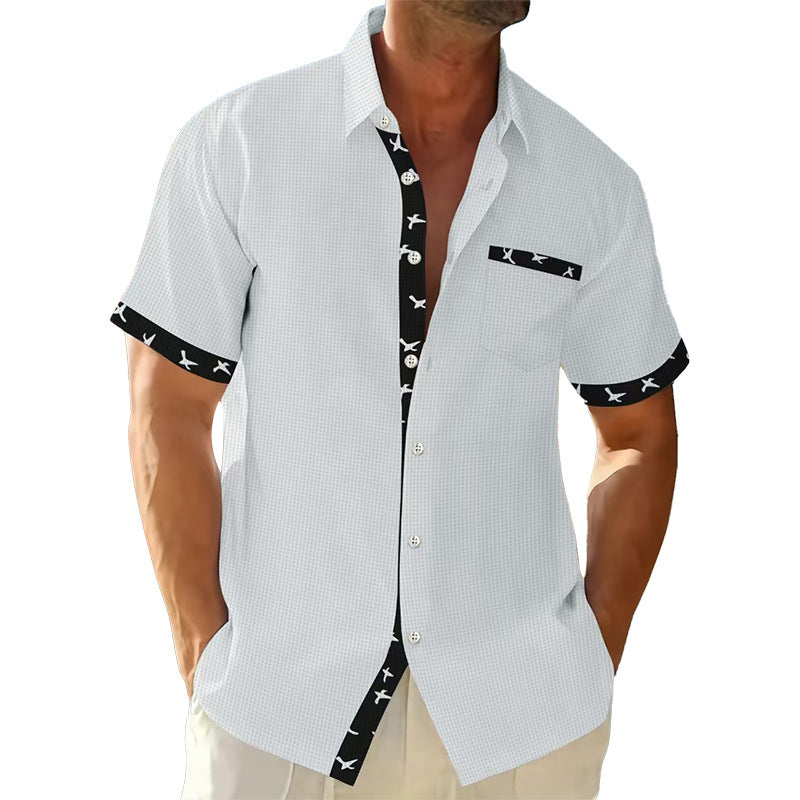 Short sleeve shirt for men with trendy collar and chest pocket Lune London