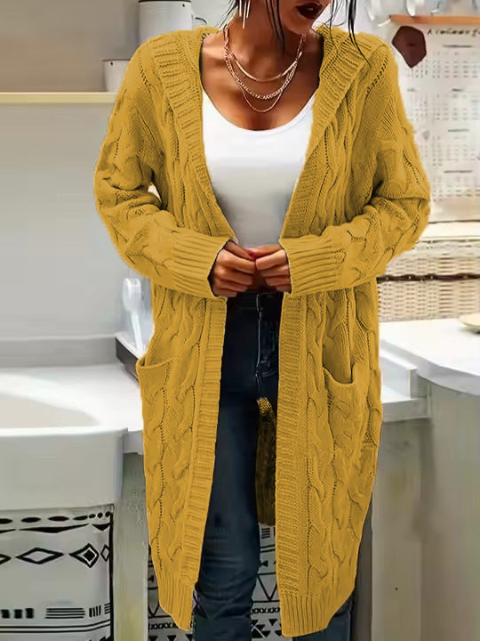 Women's cardigan with pockets and cable pattern Lune London