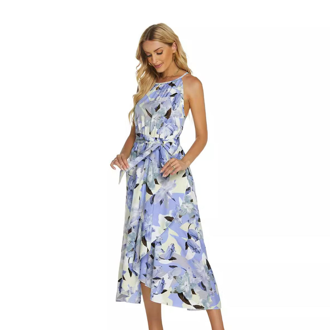 Ladies Floral Wrap Midi Dress Lune London