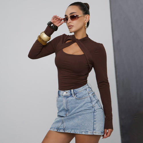 Long sleeve body for women with an innovative cut-out design Lune London