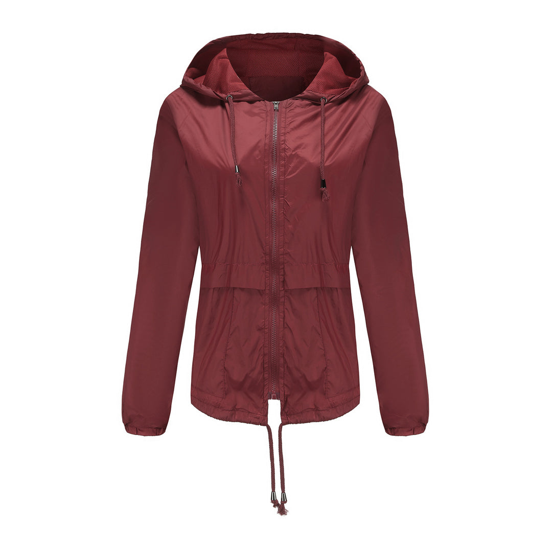 Women's sporty windbreaker jacket with adjustable hood and elastic cuffs Lune London