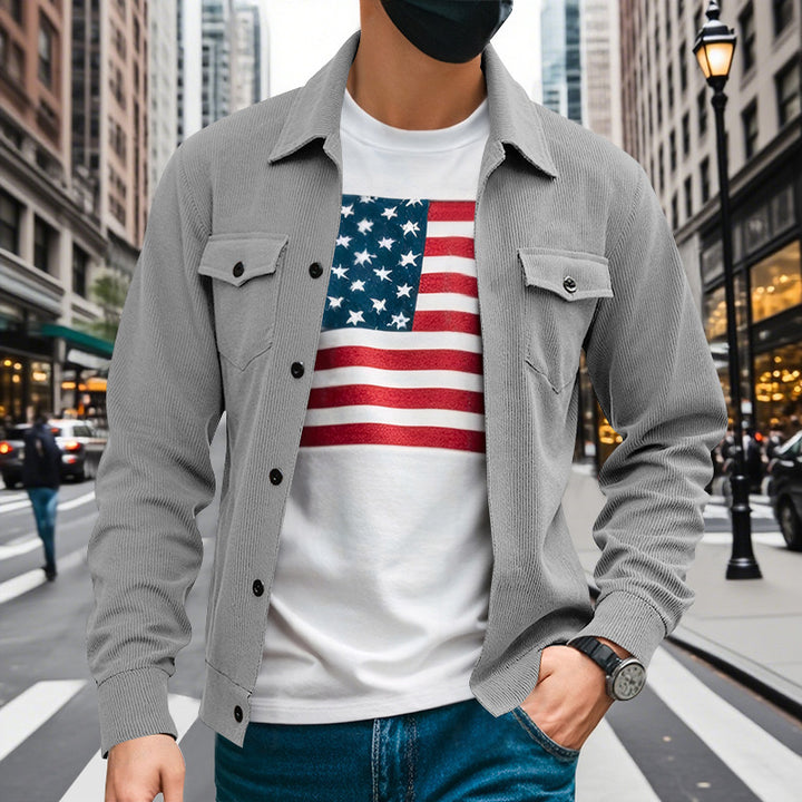 Casual shirt jacket for men with functional pockets and structured design Lune London