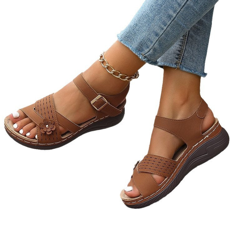 Ladies Adjustable Strap Sandals Lune London