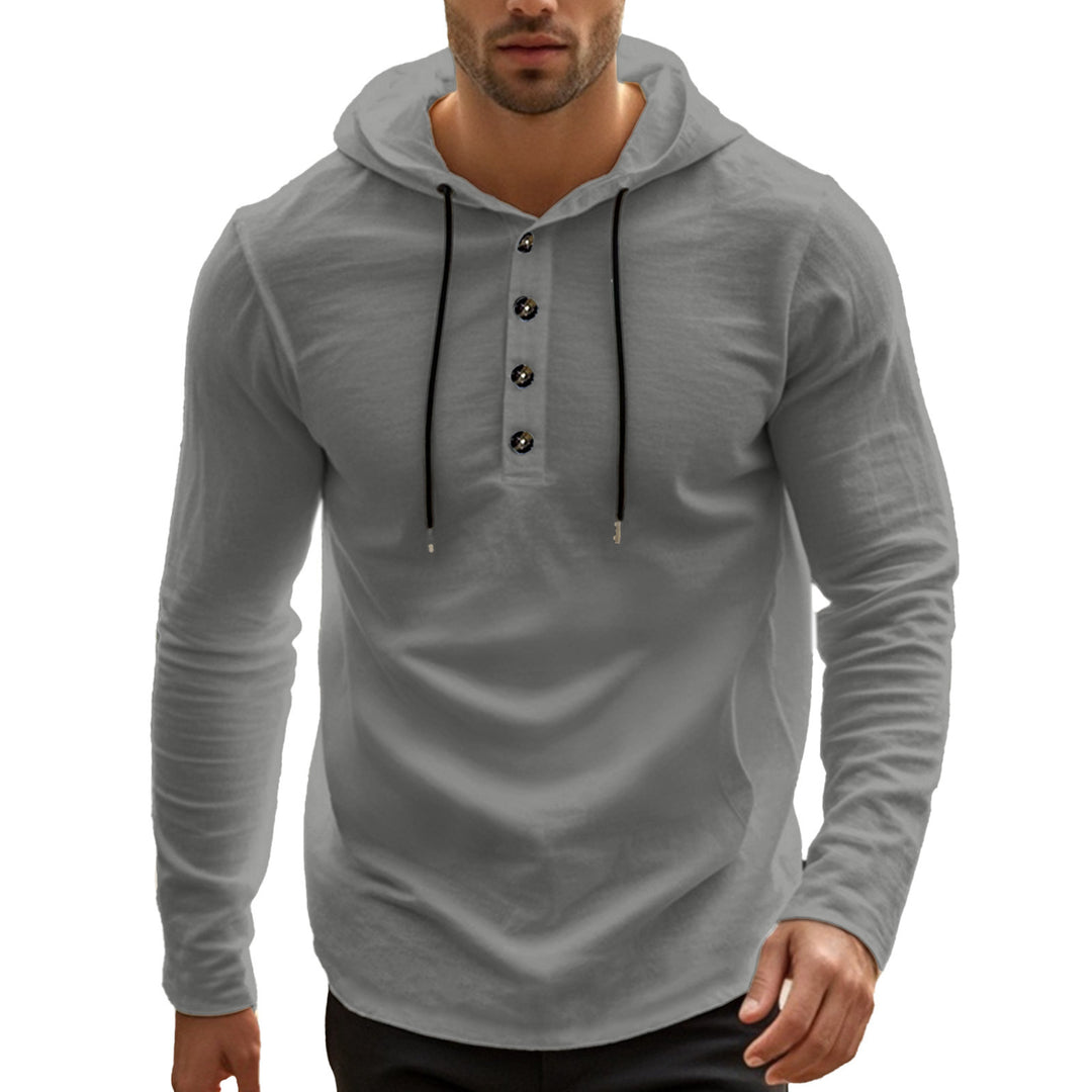 Men's sporty hoodie t-shirt with button placket Lune London