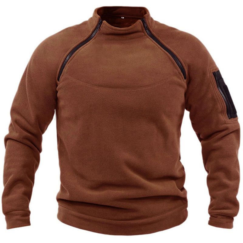 Fleece pullover for men with zipper and pockets Lune London