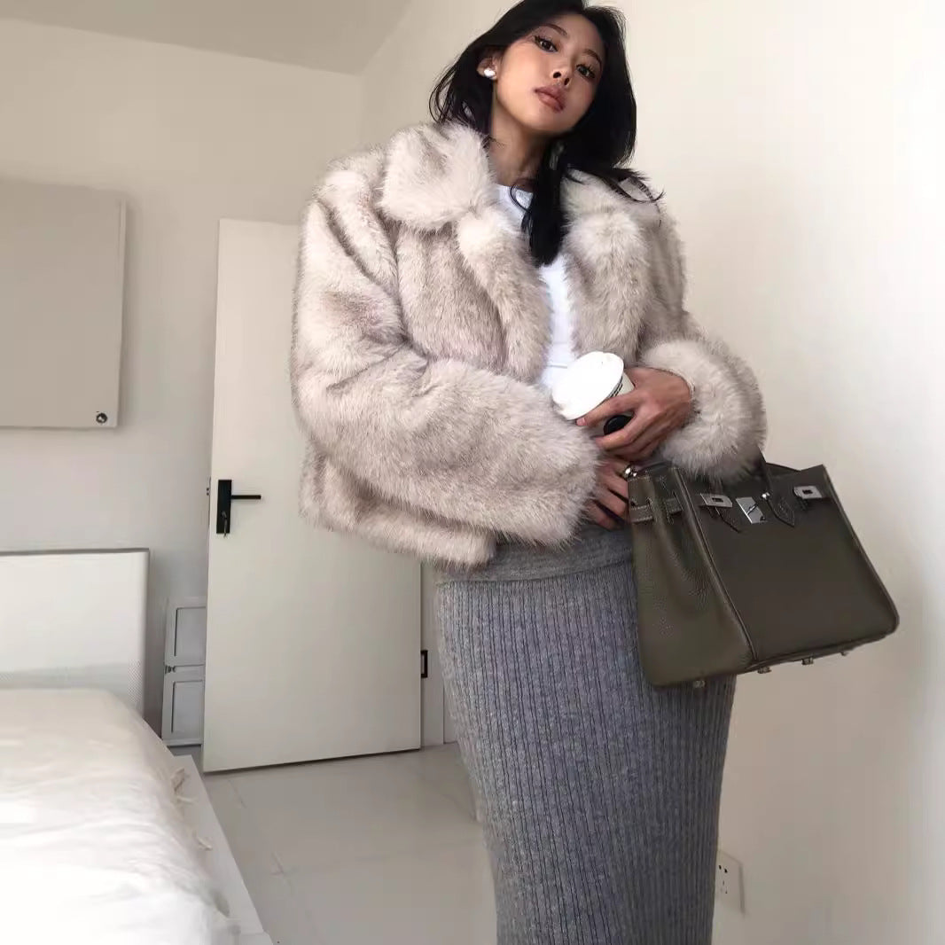 Ladies elegant faux fur jacket Lune London