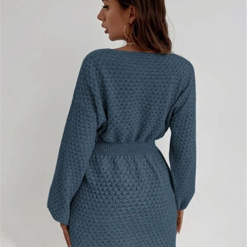 Knitted dress for ladies with a unique lace pattern and a relaxed fit Lune London