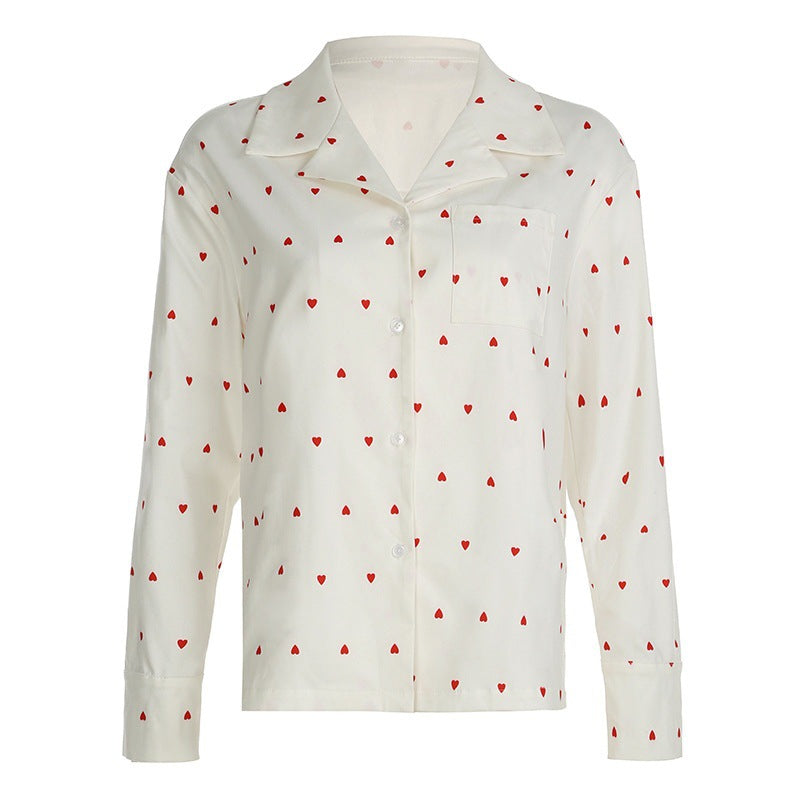 Comfortable night pants for ladies with hearts Lune London