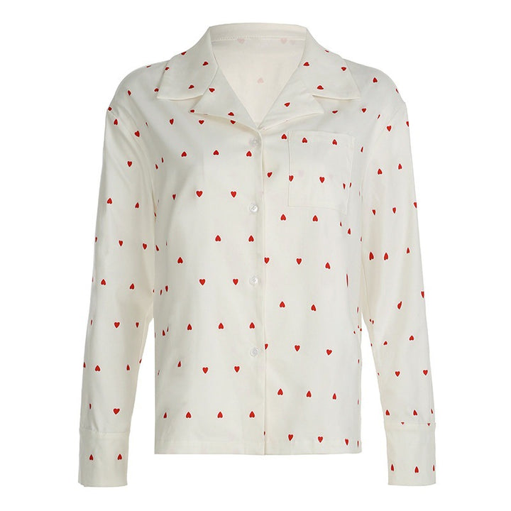 Comfortable night pants for ladies with hearts Lune London