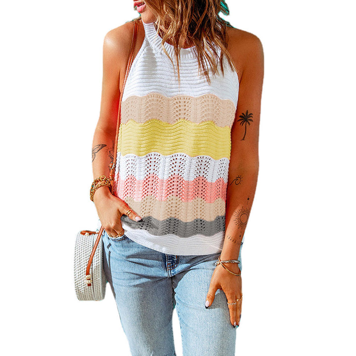 Women Casual Knitted Top with Trendy Color Change Lune London
