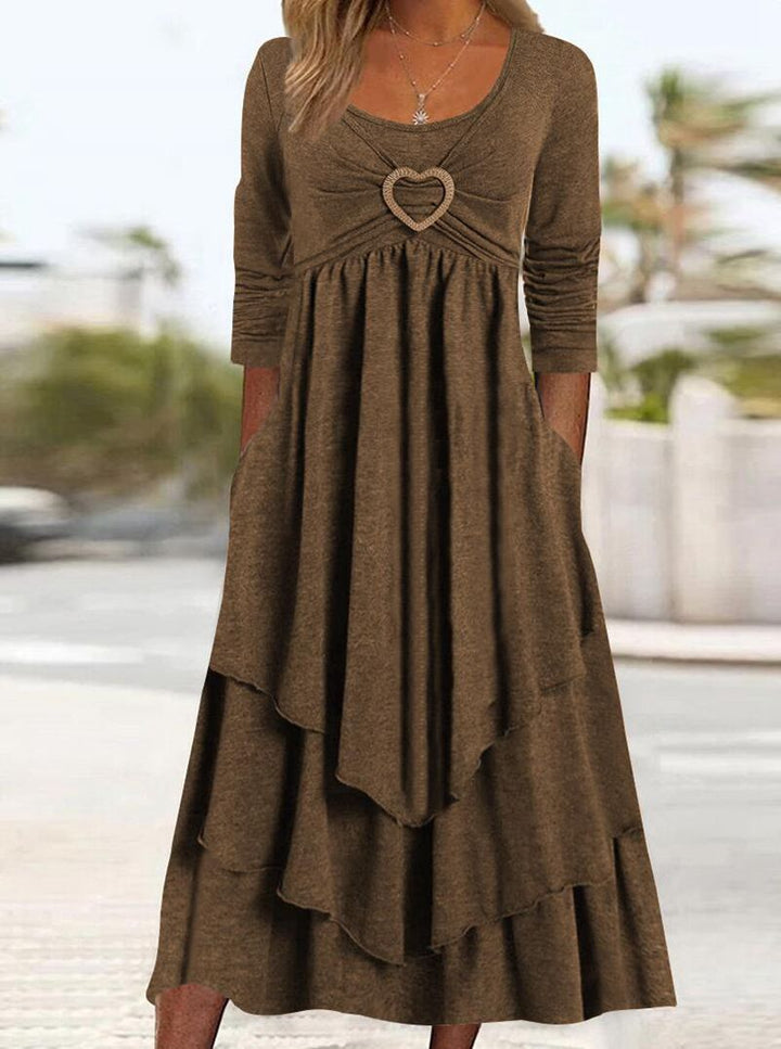 Casual layer dress for women with heart-shaped detail and pockets Lune London