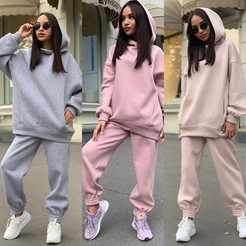 Lune London Comfortable Hooded Sweatpants Set for Women