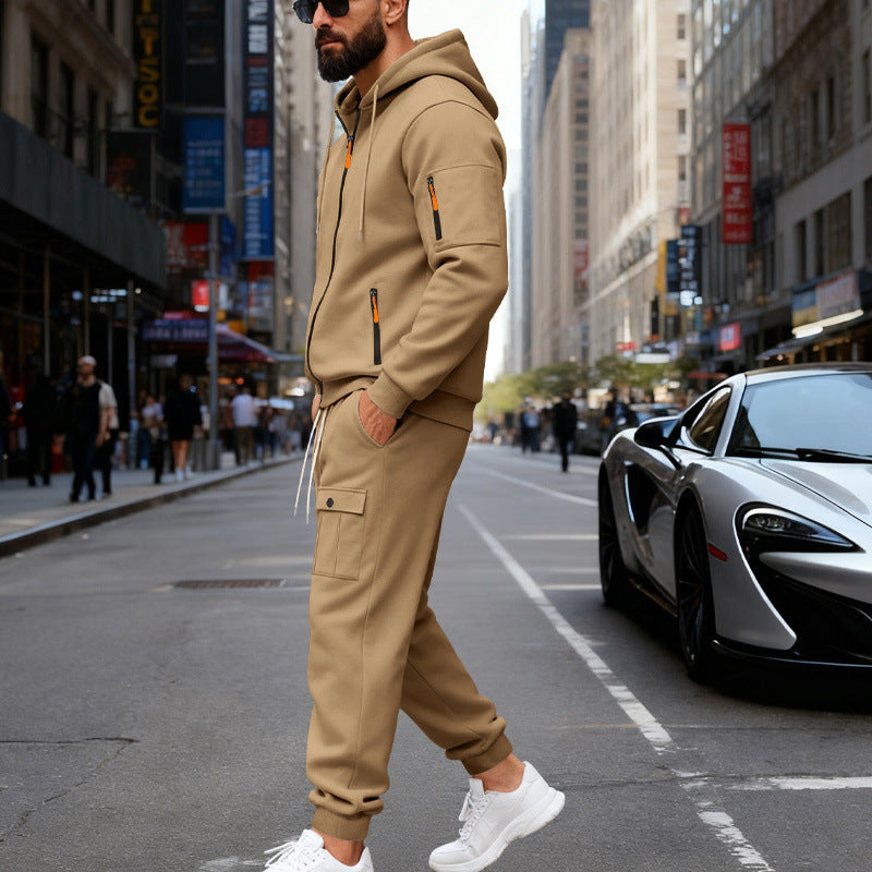 Men's stylish two-piece jogging set with hood and practical pockets Lune London