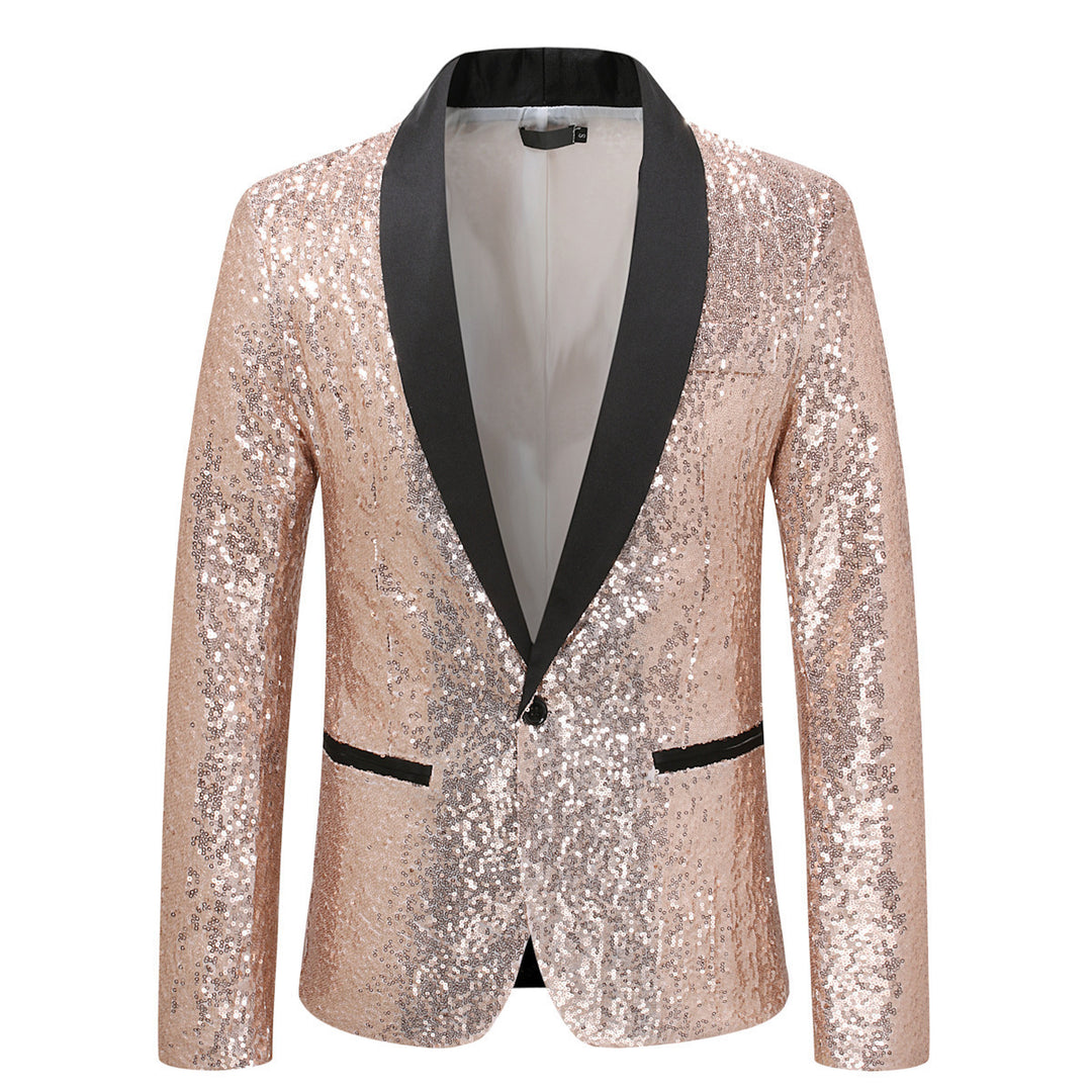 Ladies Bl sparkling blazer with black lapels Lune London