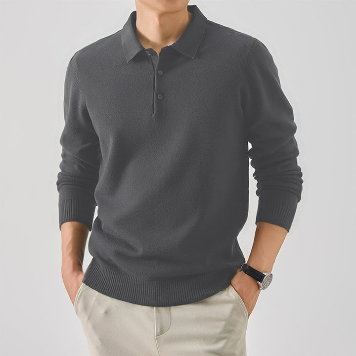 Elegant polo sweater for men in fine cotton Lune London