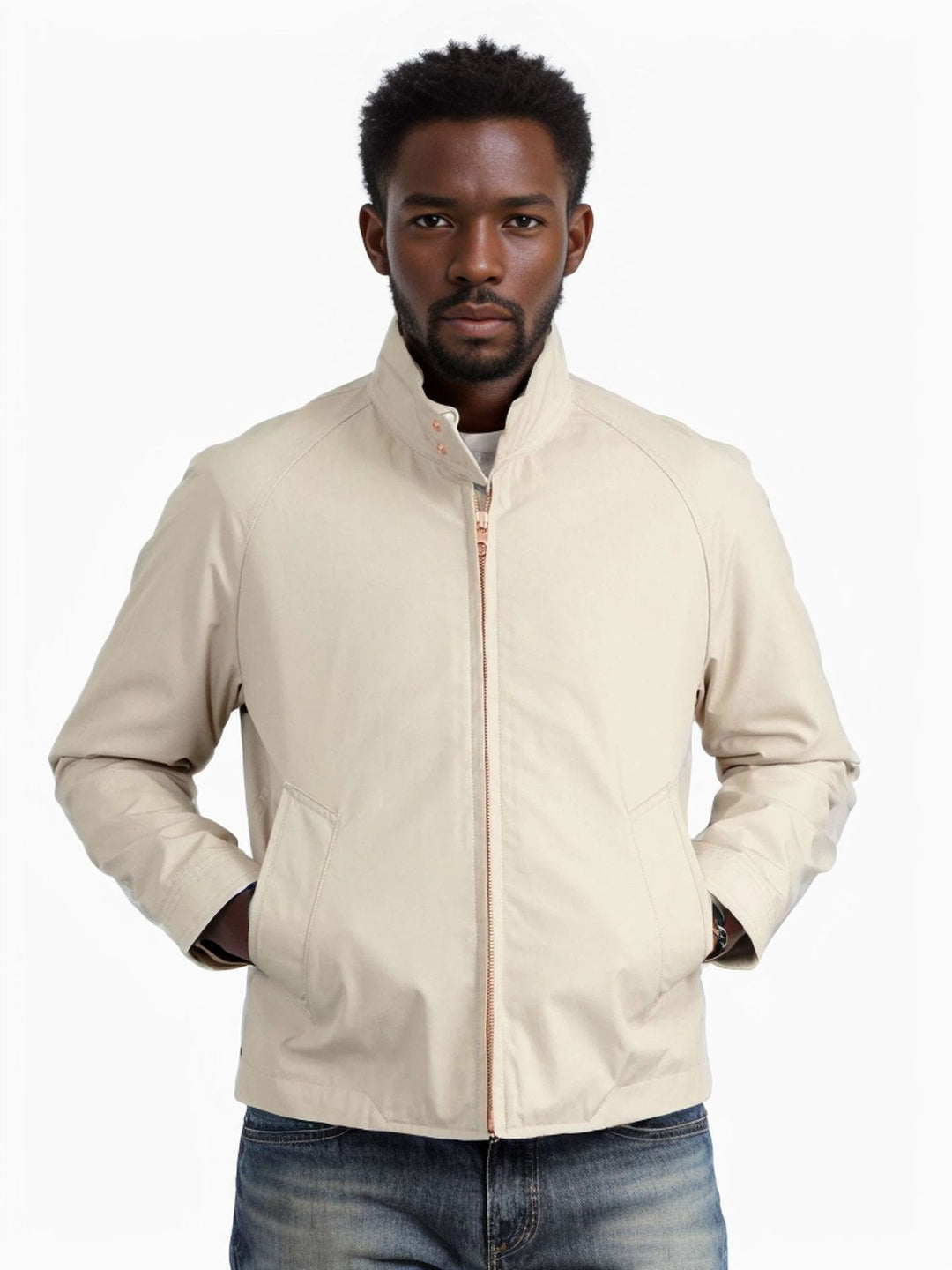 Elegant quilted jacket for men with high collar and practical pockets Lune London
