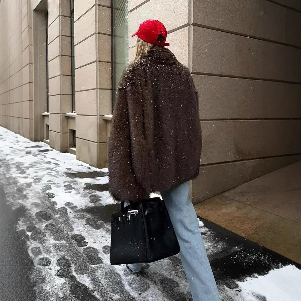 Oversized fur coat for women Lune London
