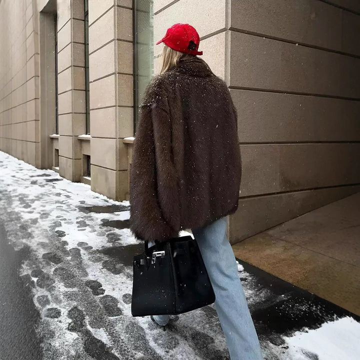 Oversized fur coat for women Lune London