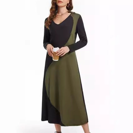 Maxi dress with long sleeves for women with a modern geometric design Lune London