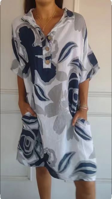 Aerial beach dress for women with trendy pattern and side pockets Lune London